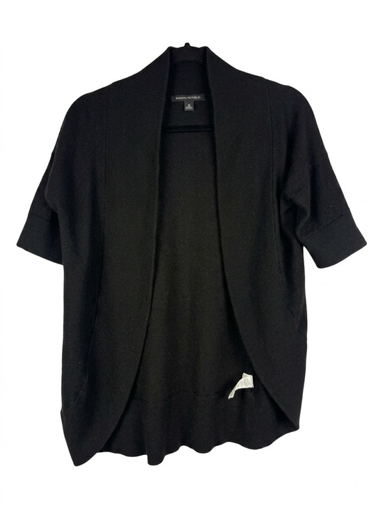 Banana Republic Sweaters - Banana Republic Wool Cashmere Blend Open Front Short Sleeve Cardigan Black M